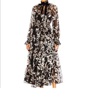 NWT Zimmermann Ladybeetle Swing Long Dress Size AU 0 US 2-4 Black Gold MP 1600$